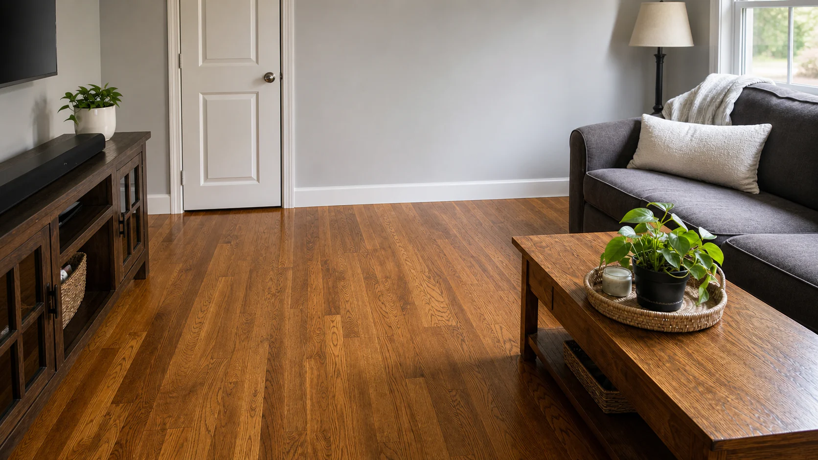 Premium hardwood flooring in a finished residential interior